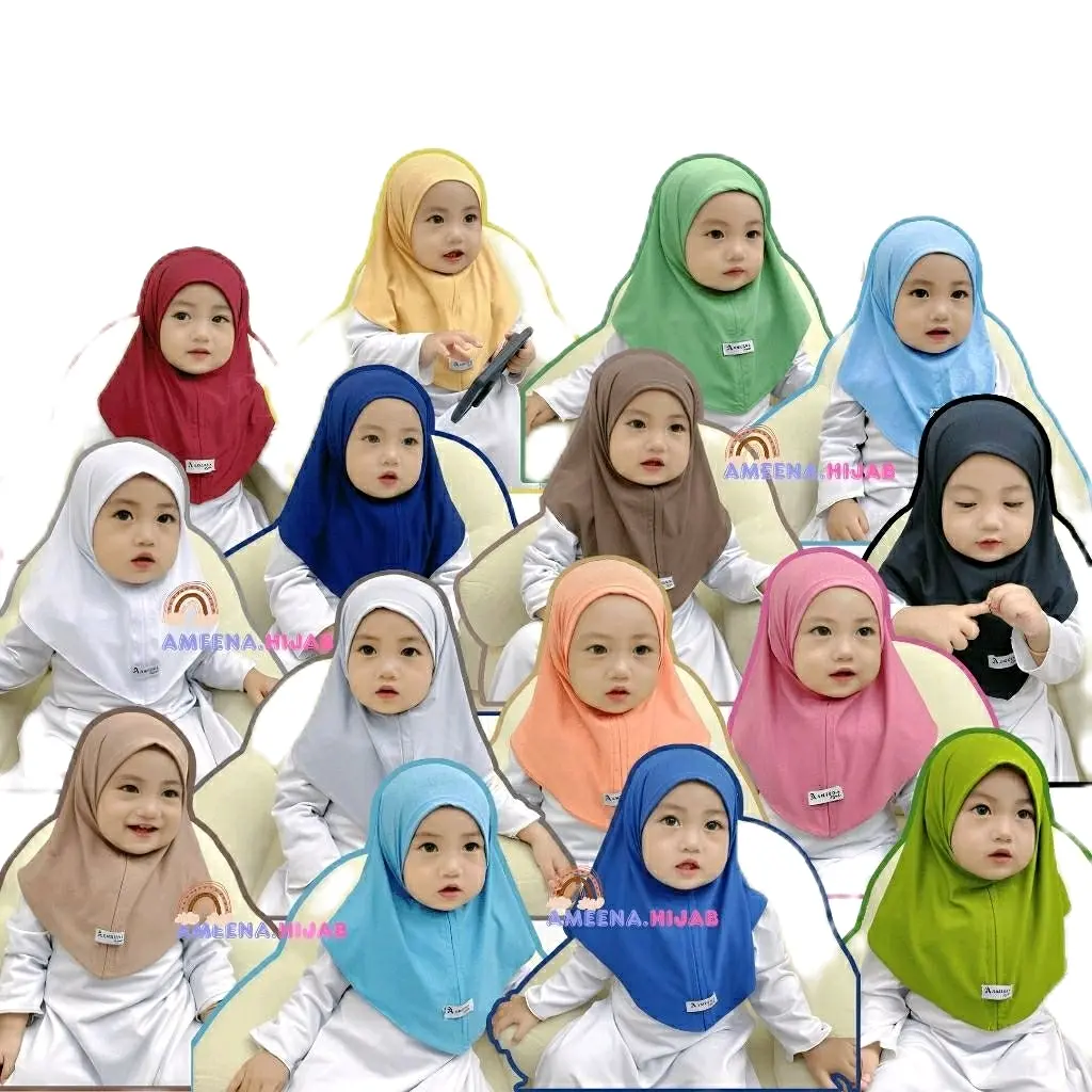 JILBAB HIJAB ANAK BAYI MAURIN JERSEY USIA 0-1 TAHUN NEWBORN-HIJAB BABY-KERUDUNG ANAK INSTAN Muslim