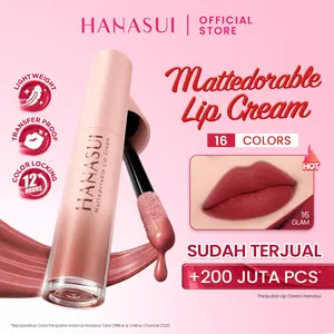 HANASUI Mattedorable Lip Cream - Velvet Matte Finish Melembabkan Ringan Tahan Lama Pigmented Olive Oil Vitamin E