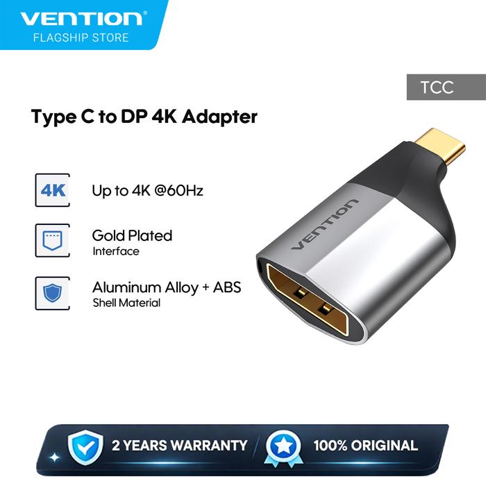 Gambar Vention Adapter USB Type C to Displayport/DP Converter Metal Type - TCC dari Vention By Andalan Kota Administrasi Jakarta Utara Tokopedia