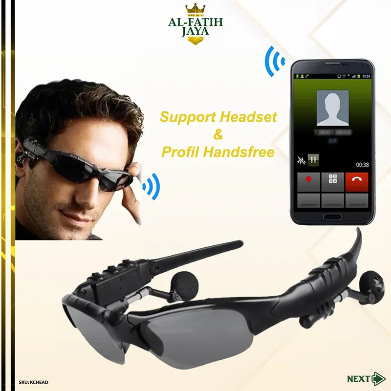 Kacamata Hitam Headset Bluetooth MP3 Wireless Sunglasses Earphone Sterreo Wireless Kaca Mata Olah Raga 5