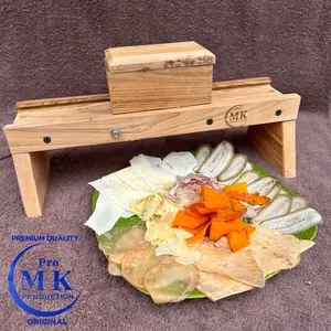 Pengiris MK Ukuran Kecil Jati (COD) Bonus 2 Pisau - Kayu Jati Pilihan Berkualitas - Dapur