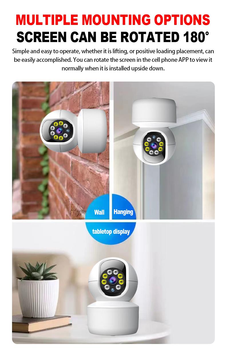 Product Introduction of WIFI wireless home security monitoring, high-definition night vision movable tracking monitor camera Kamera Cctv cctv  anak  md  meja  lipat Photography 13