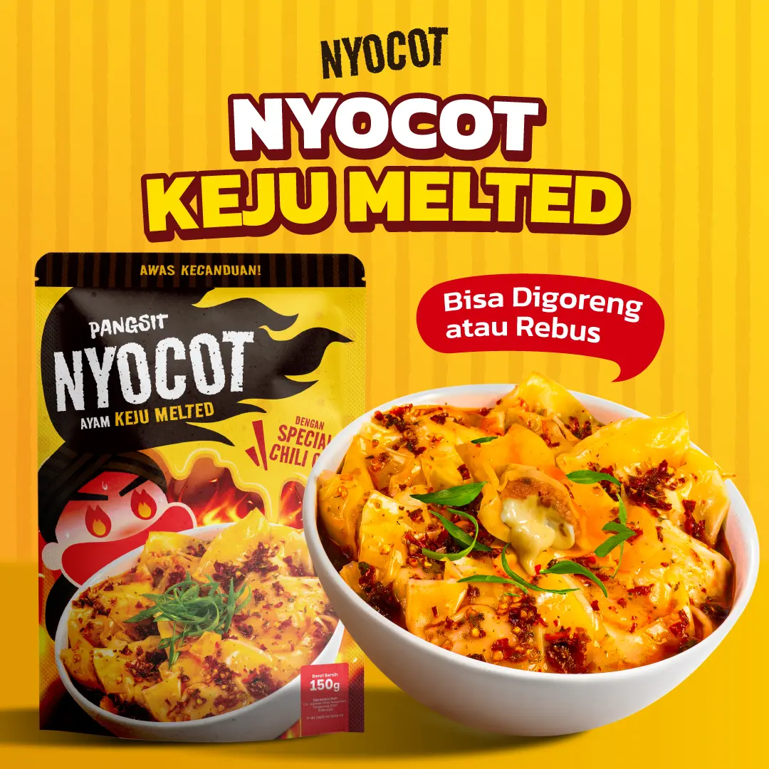 NYOCOT Pangsit Ayam Keju Lumer Meleleh Renyah Gurih / Cocok untuk Ngemil / Cemilan Pangsit Chili Oil / Makanan Instant
