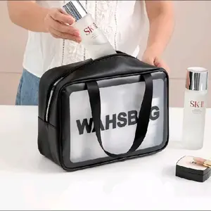 Washbag Travel Pack / Tempat Kosmetik Transparan / washbag beranak