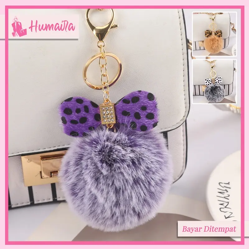 HUMAIRA Pom Pom Bulu Gantungan Tas Lucu Gantungan Kunci Pompom - CC033
