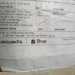 Elviza - Segiempat Payet Pearly Daun Polycotton - Segiempat 60+ Special Idul Fitri- Hijab Cantik payet daun Kondangan Plainsquare Nyaman Kerudung Simple