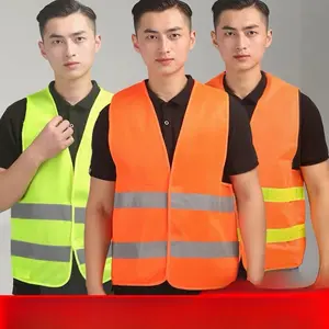 Rompi Safety Reflektor Kerja Proyek Baju Kerja Lapangan Pekerja Ojol Terlaris Murah Material Polyester Double Scotlight Hijau Stabilo & Oranye Ukuran All Size