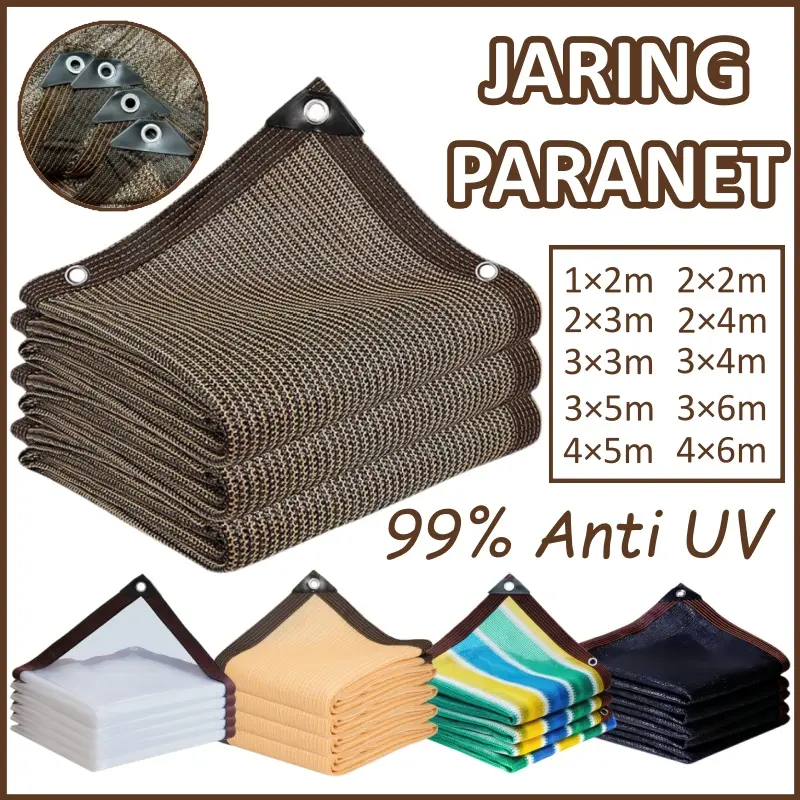 Jaring Paranet 99% Anti UV Tebal & Tahan Lama Tahan Panas & Anti Sinar Matahari Jaring Peneduh Outdoor & Greenhouse Cocok untuk Halaman/Taman/Berkebun