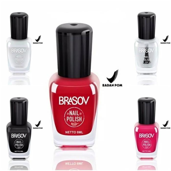 BRASOV Kutek Cat Kuku 8 ML Kutex Nail Polish Hitam Merah Art 5
