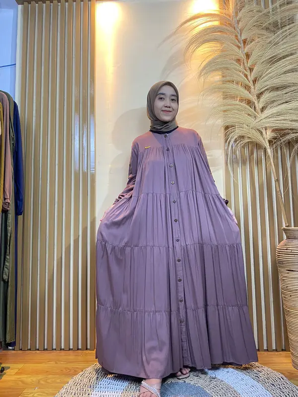 SHAFIYA MAXI DRESS PJ 140 ETALASE SPECIAL RAMADHAN BAHAN RAYON TWILL PREMIUM FULL KANCING AKTIF 1