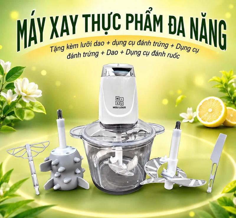 Máy Xay Thực Phẩm Đa Năng MISU LOUSI Cối Thủy Tinh 3,5l , Công Suất 1800w - Giai Pháp Hiện Đại Cho Gian Bếp.