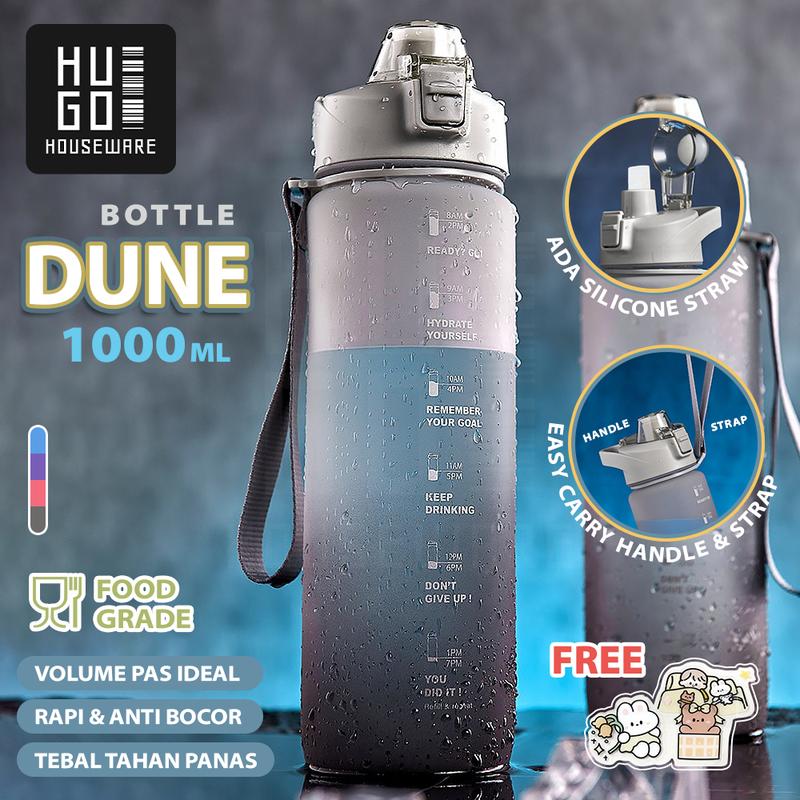 BISA COD Botol Minum 1 Liter Tutup Flip Botol Air Motivasi 1000ml Premium Anti Bocor BPA FREE  Bottles 0
