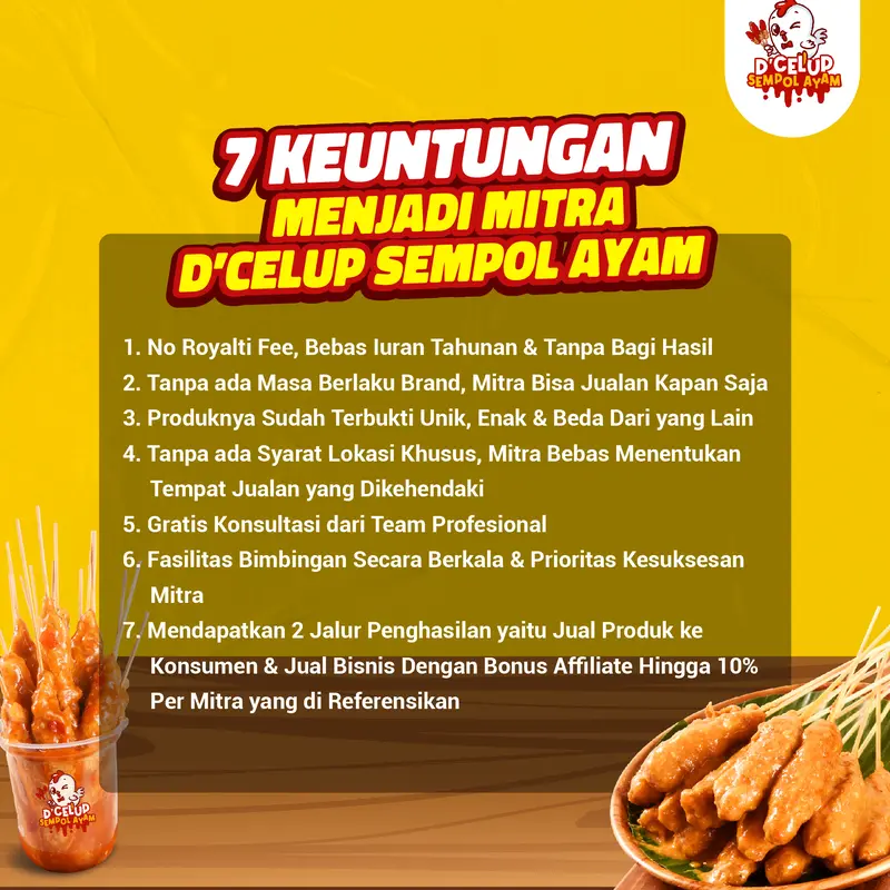Paket Gold Usaha Kemitraan D'Celup Sempol Ayam Siap Jualan Masak 2