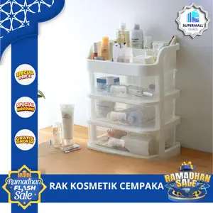 [Supermall] COD Laci Makeup Organizer | Rak Cempaka Kosmetik 3 Susun Storage Box
