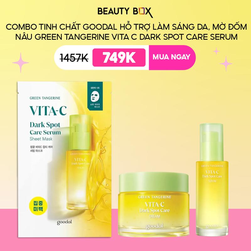   LIVE  Combo Goodal Mix Dưỡng Da Đều Màu Green Tangerine Vita C  Serum 40ml + Kem Dưỡng + Mặt Nạ Giấy   Chống Nắng  