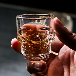 Gelas Kaca Tengkorak Whisky Cocktail Crystal Skull Head Rock Glass 50ml