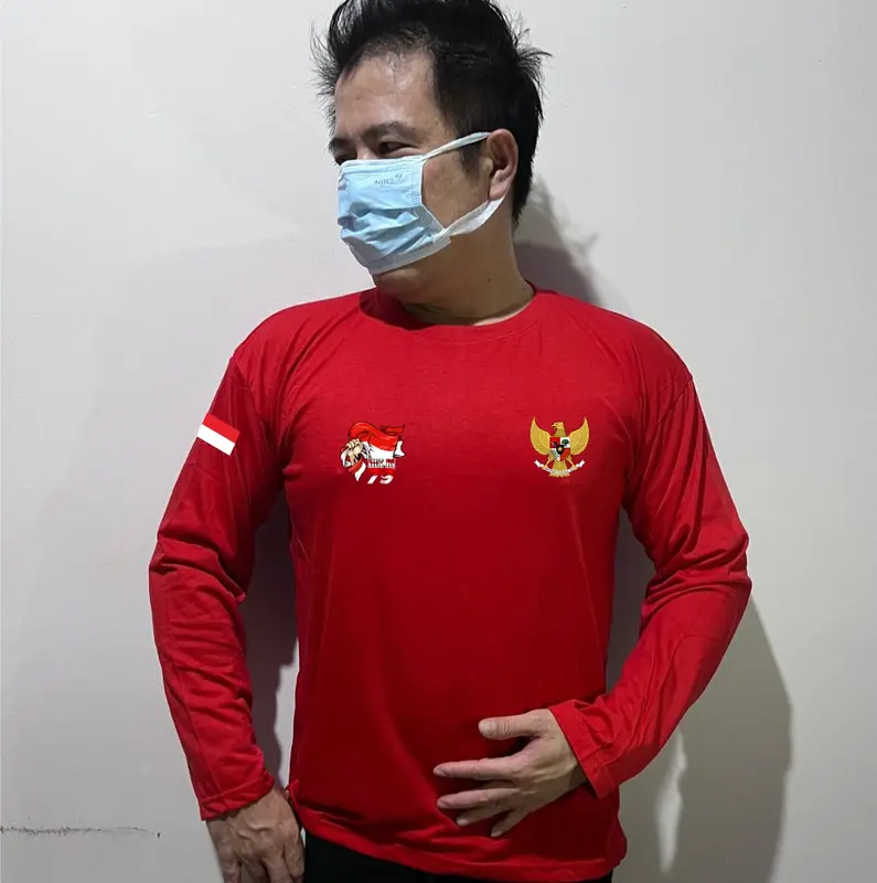 Kaos Lengan Panjang 79 bendera Sablon Katun TC30s Lembut Baju Keren Nyaman Distro Oblong Pria Santai Tebal 0