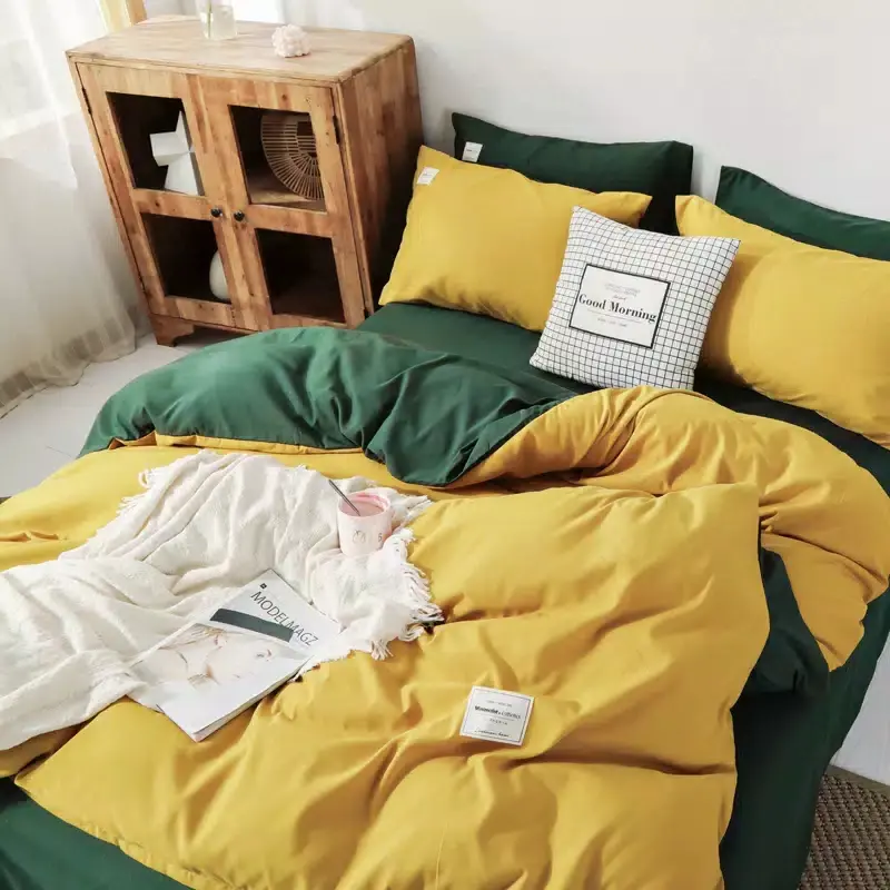 BED COVER SET SPREI POLOS UKURAN 200, 180, 160, 120 Bedcover Kain Katun Include Sarung Bantal Dan Sarung Guling Dan Sprei Sudut Karet 8