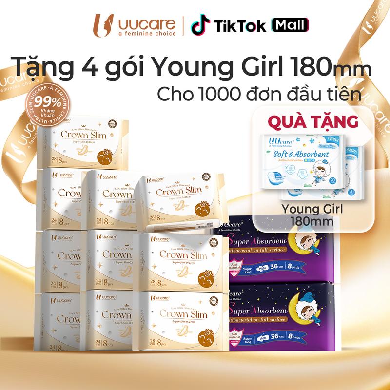 16 Gói 176 Miếng Combo Băng Vệ Sinh Siêu Mỏng UUcare Slim 0,07cm + Băng Vệ Sinh Hàng Ngày + Ban Đêm Siêu Dài Thấm Hút Nhanh Thoải Mái Khi Dùng Chăm Sóc Toàn Diện Bất Cứ Khi Nào