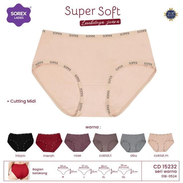 Product Introduction of 3pcs CD Sorex 15232 Celana Dalam Wanita Super Soft Midi Lembut Nyaman Katun Basic Karet 2