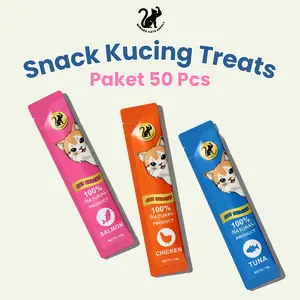 Snack Kucing Creamy Treats Paket 50 pcs Liebao Ishtar Meo Lifecat Makanan Kucing Snack Kucing 8% Protein - Wetfood Kucing - Makanan Kucing - Cemilan Kucing - Minara Cats Supply