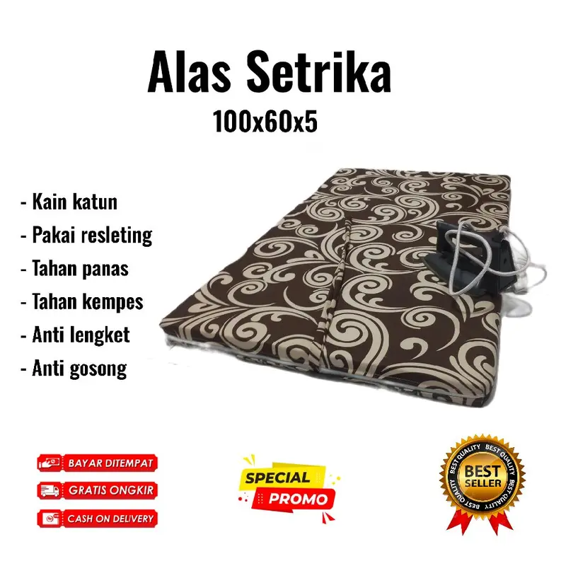 Alas Setrika Busa Jumbo Portable Uk 100x60x5 Alas Gosok Anti Lengket Tahan Panas Busa Padat Terdapat tali untuk mengikat gulungan Gantungan 6