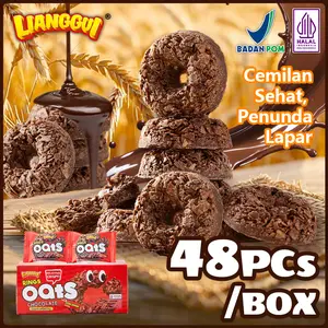 [HALAL]LIANGGUI Cokelat Oat Ring,Cocok untuk Makanan Ringan Nutrisi Anak-anak/Pendamping Teh Siang/Perjalanan Bareng, Makanan Bijirin Lezat, Disusun dari Bubuk Cokelat Terpilih, Aroma Gandum dan Cokelat Berpadu, Kemasan Kecil Mandiri Mudah Dibawa