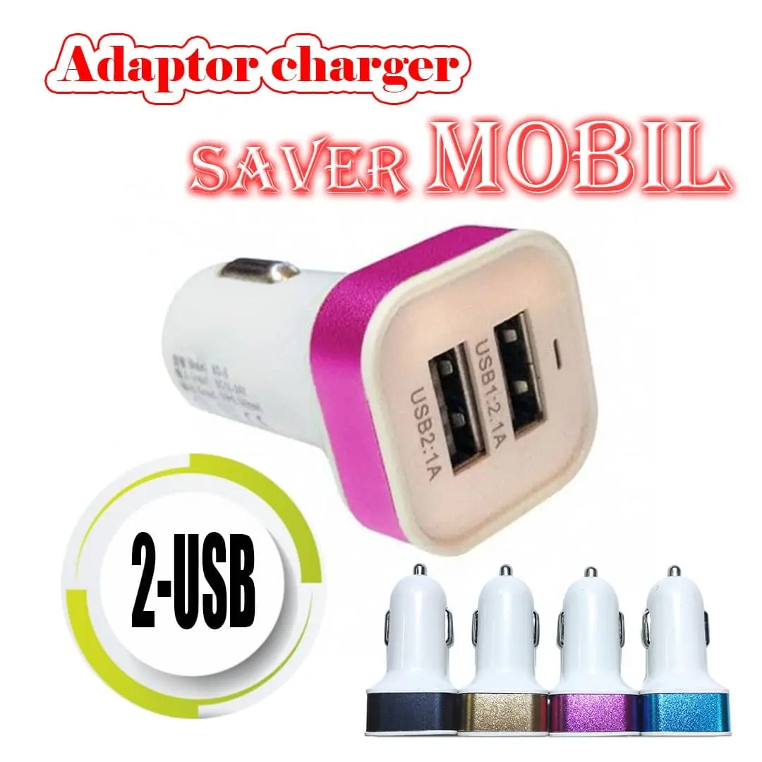 ADAPTOR CHARGER SAVER MOBIL 2 USB