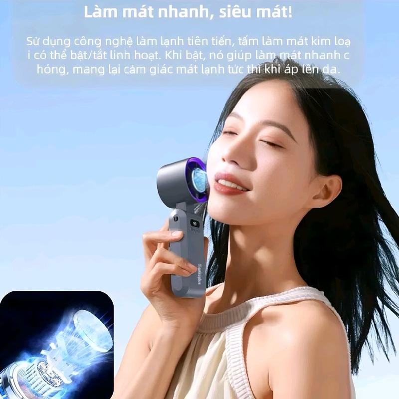 Quạt tích điện cầm tay mini GS A1 PRO (A228) -  chức năng sò lạnh, gió mạnh 7.5m/s, pin 6000mAh, bảo hành 3 tháng 2