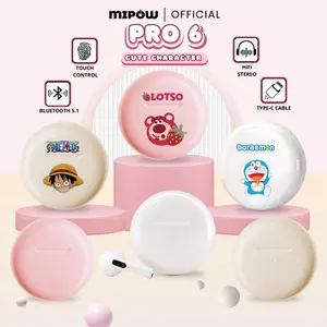 MIPOW TWS PRO 6 Headset Bluetooth Gaming Earphone With Microphone Bass HIFI Stereo Headphone Wireless Earbuds Support All Ponsel
