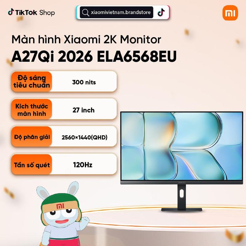 Màn Hình Máy Tính PC Xiaomi ELA5812EU Monitor 2K A27Qi 27inch - Tấm Nền LCD IPS -Tần Số Quét 100Hz - Thời gian phản hồi chỉ 6ms