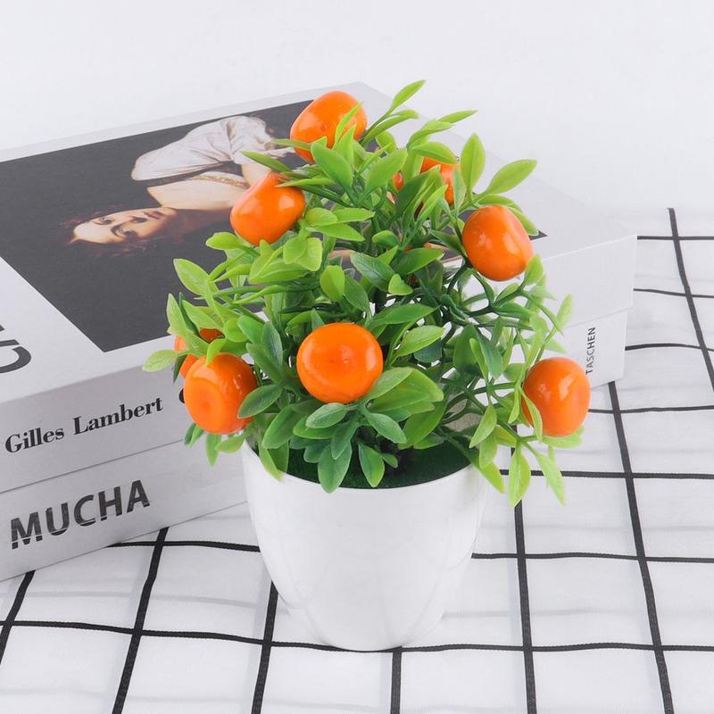 Đạo Cụ Chụp Ảnh Phryn, Đồ Trang Trí Sàn Cửa Sổ, Cây Nhân Tạo Trong Chậu Cây, Bonsai, Quả Mọng Cam Và Ớt, Đồ Trang Trí Nhà Cửa 6