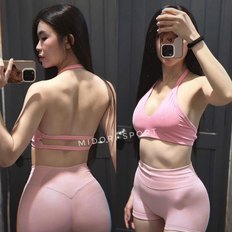 BỘ ĐỒ ĐÙI D9 + BRA YẾM 027 - QUẦN DỆT KIM , ÁO POLLY THUN,MÚT RỜI - THÍCH HỢP TẬP GYM , AEROBIC, YOGA,.., - MIDORI SPORT