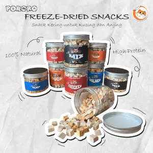 PORORO - Freeze Dried Snack for Dogs & Cats Cemilan Kering Kucing Rasa Ayam - Tuna - Bebek - Salmon - Mix