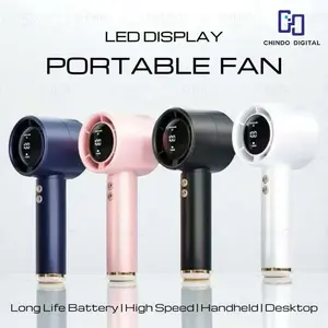 [CID] Kipas Angin Mini Portable USB Genggam N68 Layar LED Angin Kencang 100 High Speed Handheld Fan Digital Display