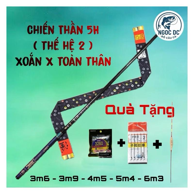 Chiến Thần 5H Thế Hệ 2 - Tặng Kèm Trục Thẻo Phao | Cần Câu Tay Đài Độ Bền Cao