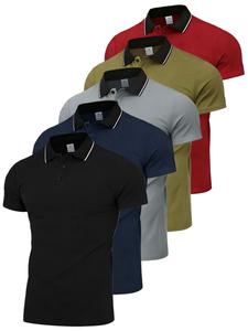 Novedad de verano para hombre: polo de manga corta con cuello y tejido de secado rápido, estilo casual de negocios, moda masculina elegante para uso diario