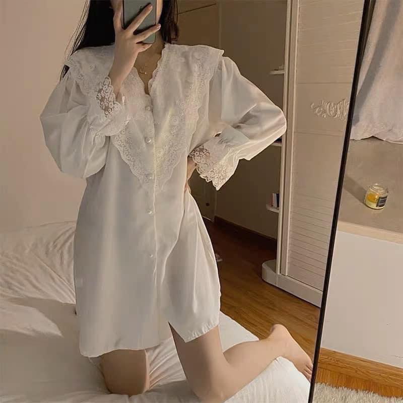 Váy Ngủ Nữ Chất Lụa Latin Mềm Mịn  Free size 40 - 60kg Women Đầm Ngủ 5
