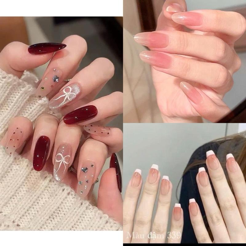  Mã M08 combo 3 nail mẫu 24 nail giả dinh đá kèm keo 
