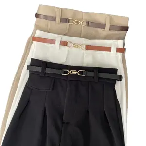 ORO Celana Wanita Highwaist ORO Pants Rib Knit Premium - Ukuran M/L XL XXL Bawahan Celana Wanita Panjang Kulot Linen Basic dengan Pinggang Tinggi & Tali Pengikat Tanpa Kantong