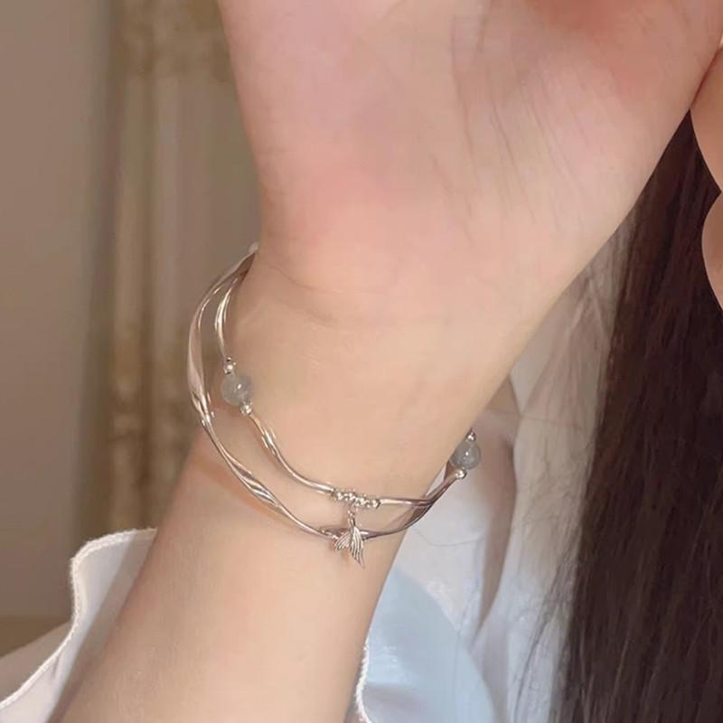 【Sktlz】 Fishtail Bracelet Mobius Ring Bracelet Moonlight Stone Bracelet Set 5