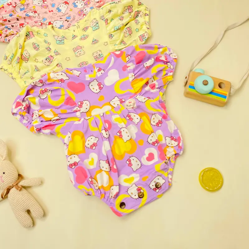 ROMPER WUFFY by MAYBEE BAJU BAYI NEWBORN BAHAN KAOS INCLUDE HEADBAND BY MYBEE (SNI) 0-12 BULAN 6