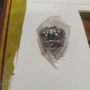 Cincin Random Batu Rubi Hewan Vintage Punk Personalitas Pria Perak Thailand Alloy Serbaguna Fashion Dominan Hadiah