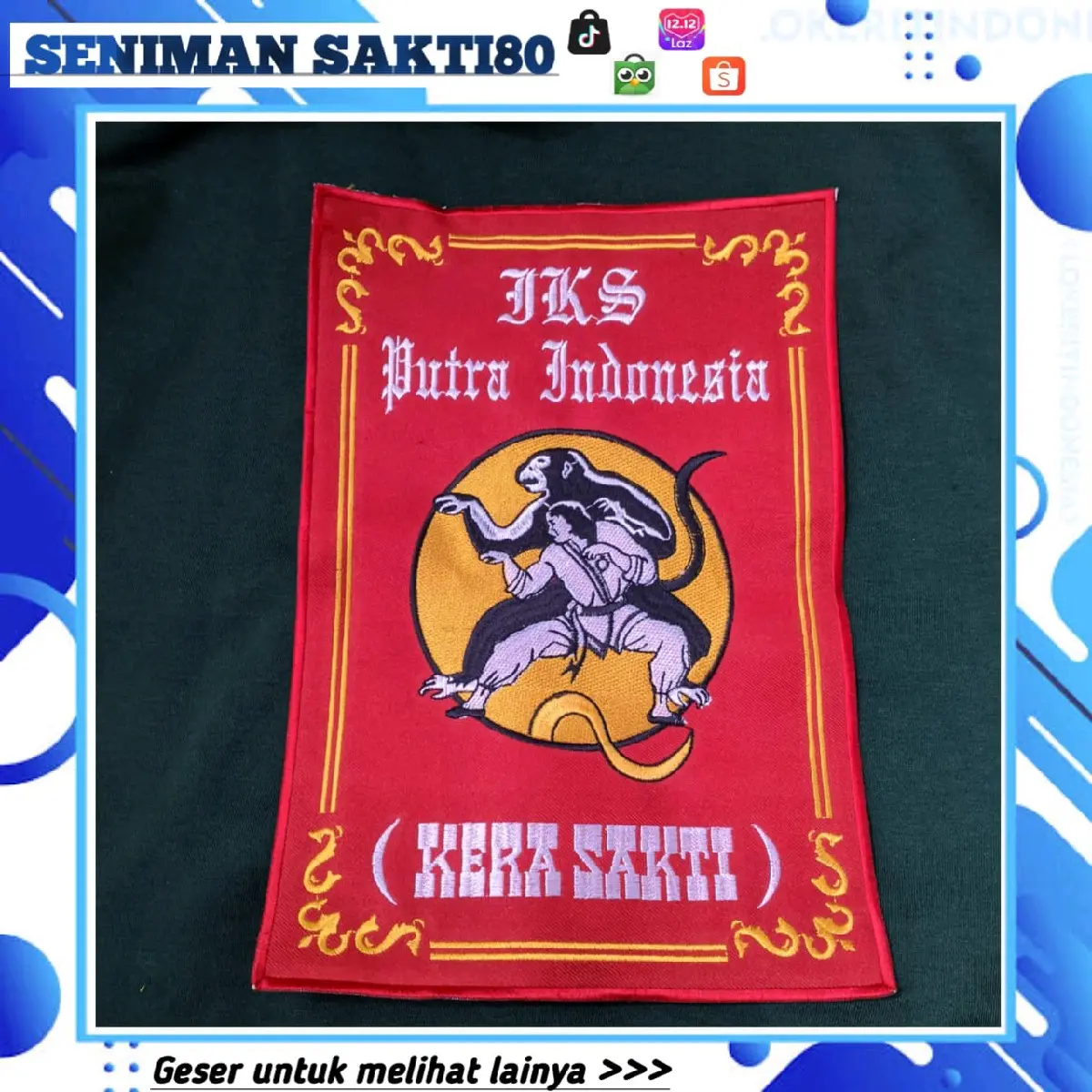BET PUNGGUNG BORDIR IKS.PI 30cmx40cm full ksesorisHadiah Aksesoris