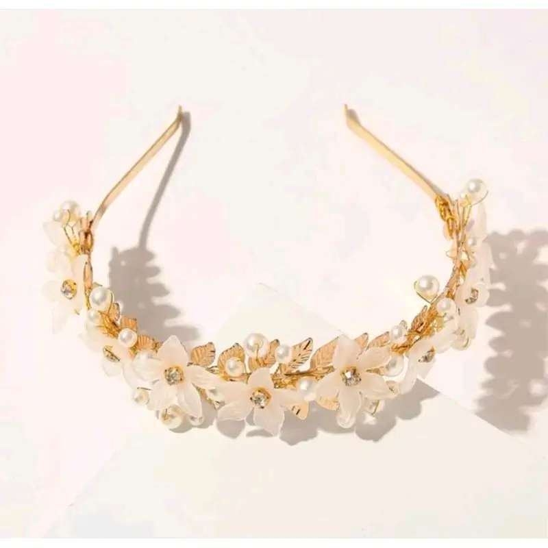 Bando mahkota aksen daun gold BND30BG