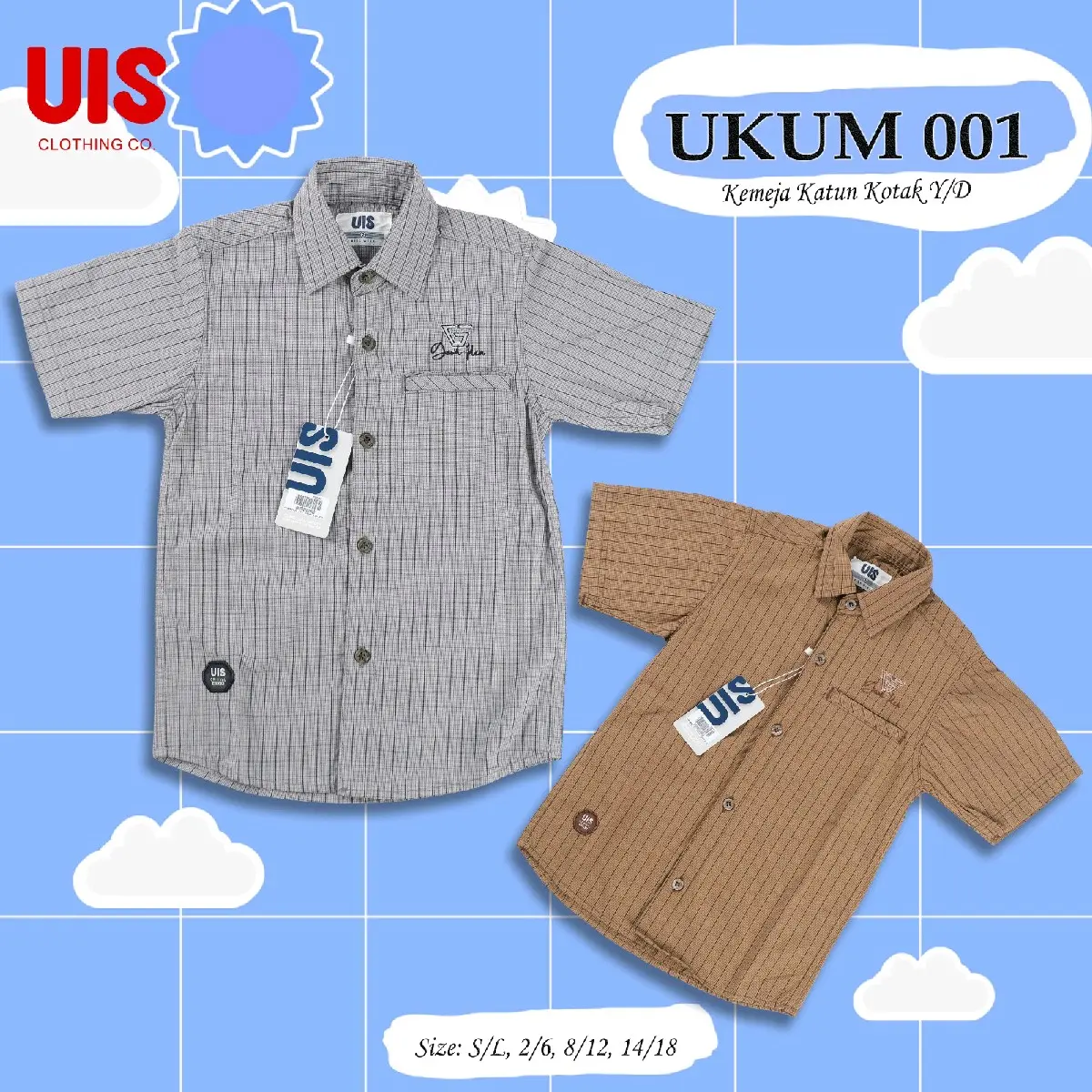 KEMEJA PENDEK ANAK// KEMEJA ANAK COWOK// HEM ANAK LAKI-LAKI// KEMEJA UIS Fashion