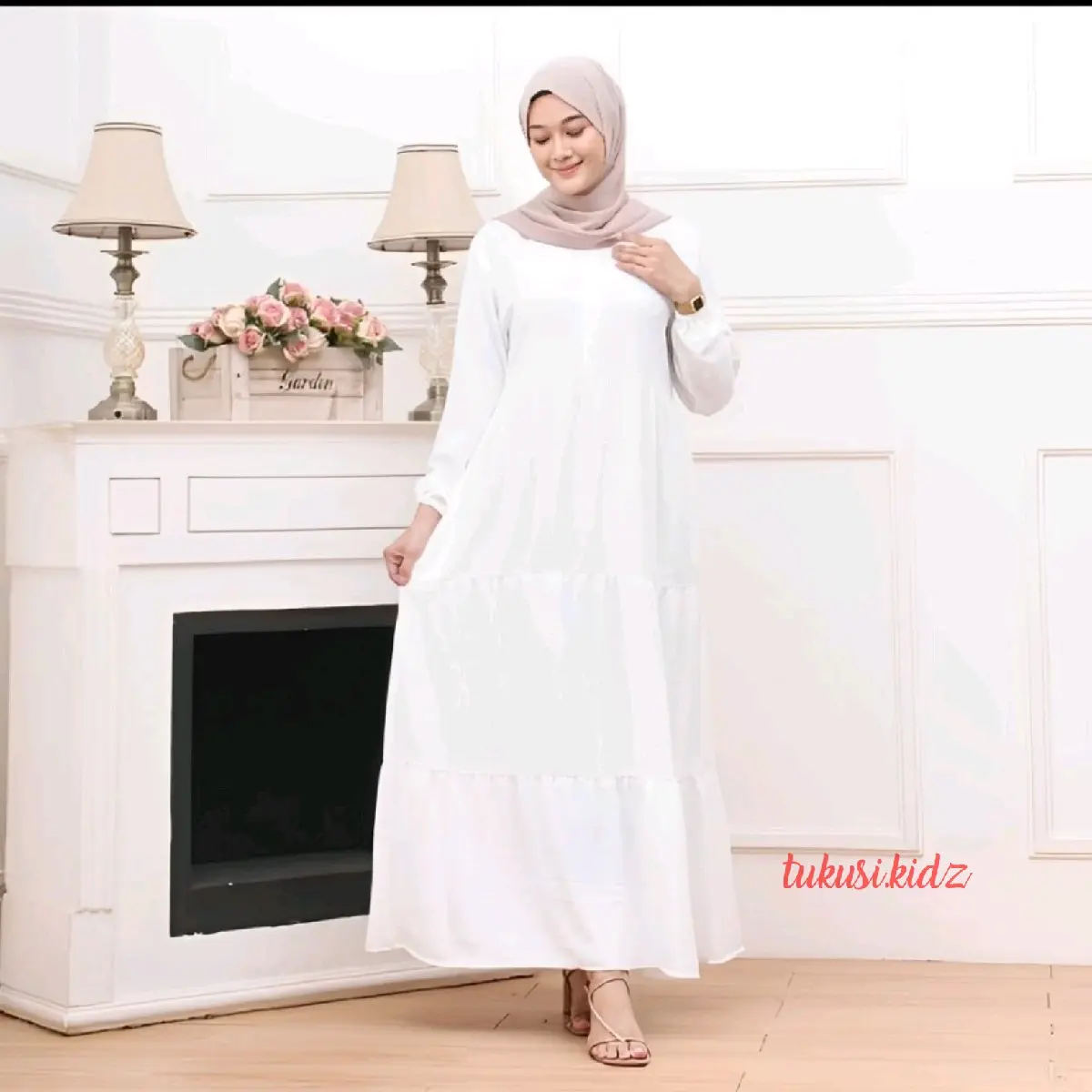 Muslimah Dewasa Inner Dress Rempel Buksui Maki Lengan Panjang Casual - Model Terbaru - Gamis