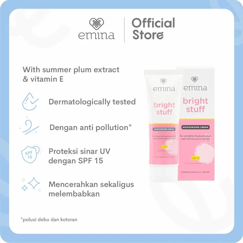 Emina Bright Stuff Moisturizing Cream 20 ml - Pelembab Wajah Mencerahkan 1