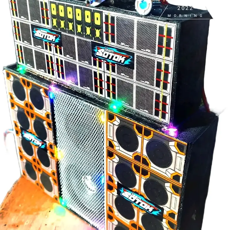 sound miniatur full lampu warna biru 0
