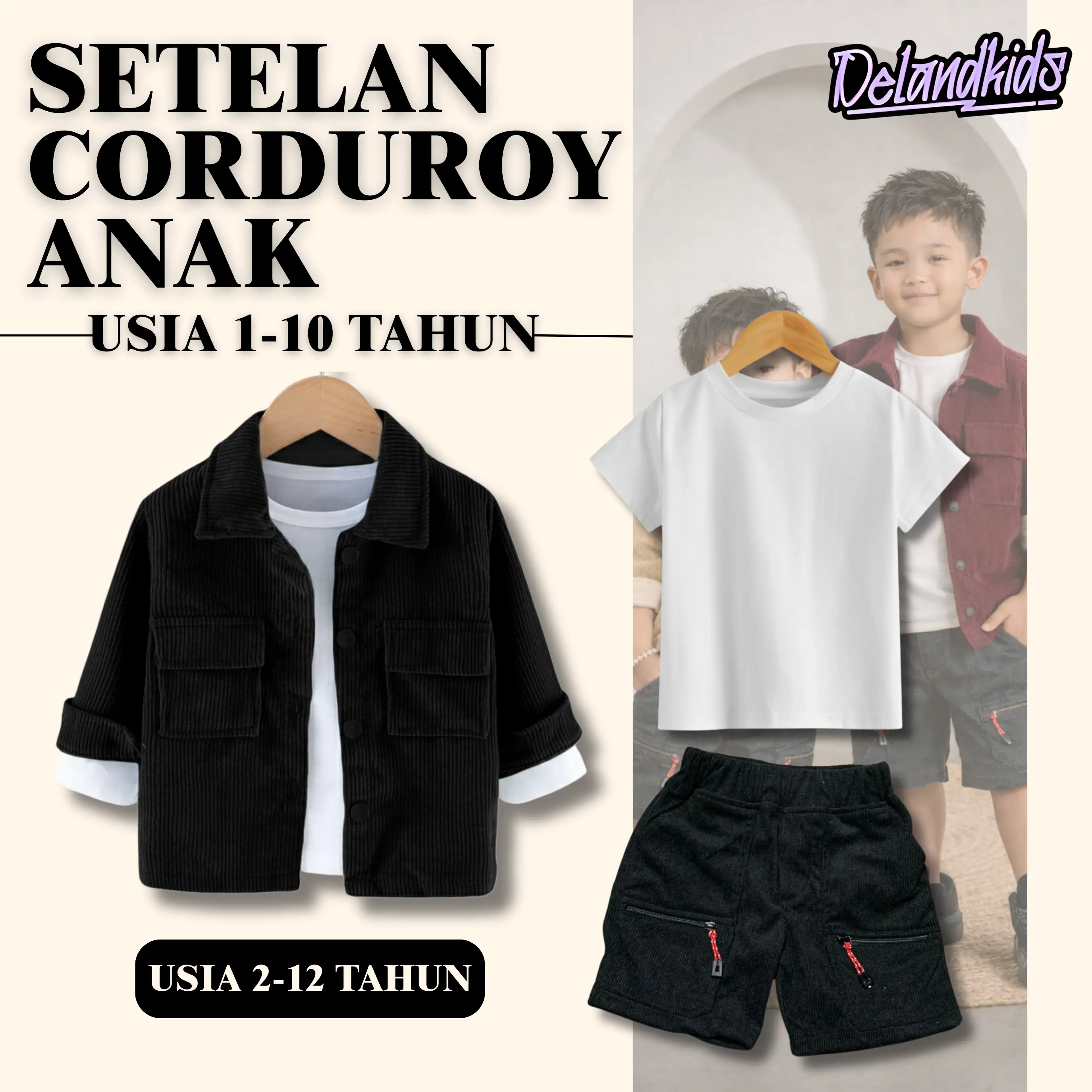 KEMEJA HITAM+ KAOS + CELANA HITAM